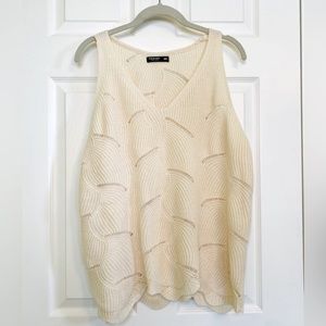 SHEIN curve knitwear vest in neutral cream